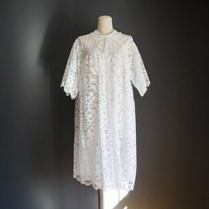 60's Lace Overlay Peignoir by Doré